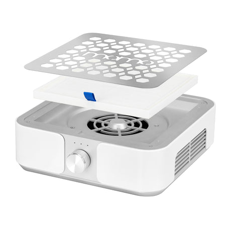 White MOMO P30 nail dust absorber with EXO Silent SX7 drill set
