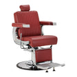 Gabbiano Visionerio+ υδραυλική καρέκλα barber – Κόκκινη, χρωμιωμένος σκελετός; λοξή όψη