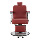 Gabbiano Visionerio+ υδραυλική καρέκλα barber – Κόκκινη, χρωμιωμένος σκελετός; μπροστινή όψη
