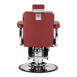 Gabbiano Visionerio+ υδραυλική καρέκλα barber – Κόκκινη, χρωμιωμένος σκελετός; πίσω όψη