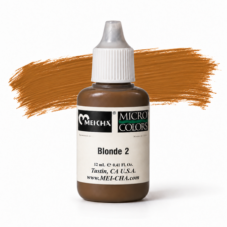 Li Pigments Micro Colors Blonde 2 Pigment 12ml — product packaging with illustrative pigment brushstroke