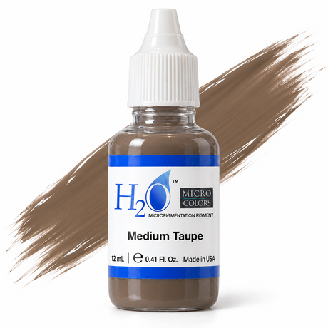 Li Pigments Micro Colors H2O Medium Taupe Practice Pigment 12ml — bottle with a liquid pigment colour swipe