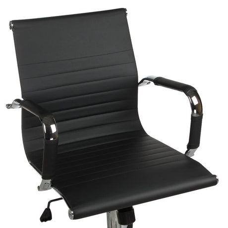 Black CorpoComfort BX-5855 office chair by Beauty System with ergonomic design and adjustable height, shown from front view.