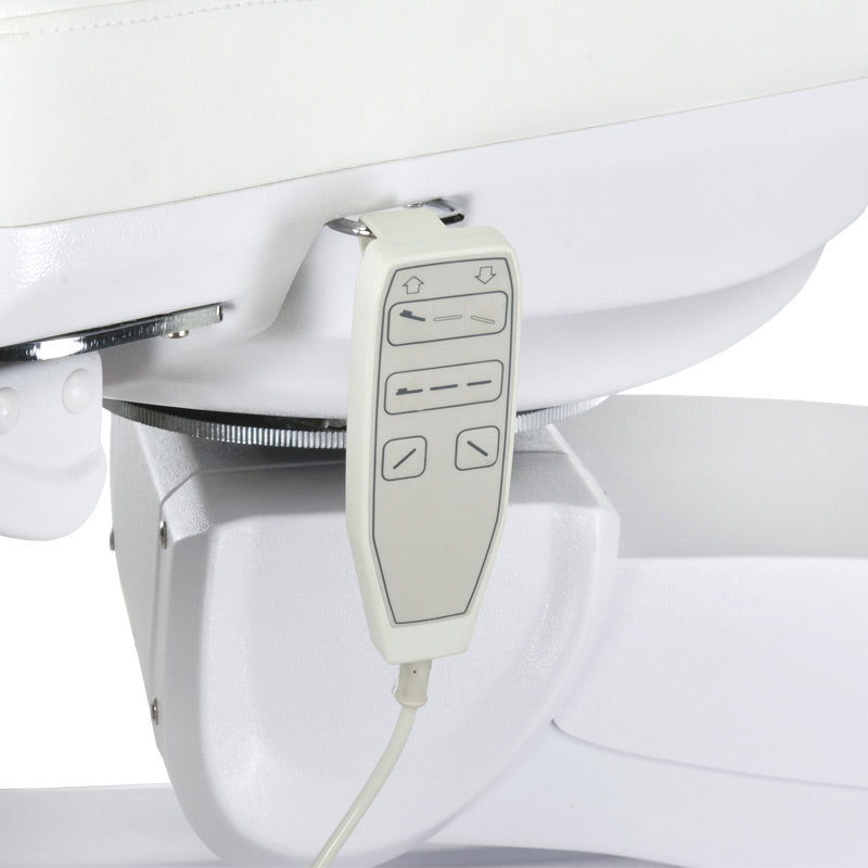 Electric beauty salon chair BR-6672C 208-103 in light grey by Beauty System, featuring adjustable headrest and cushioned seating.