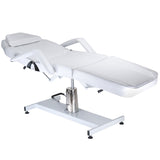 White Hydraulic Cosmetic Chair BW-210 by Beauty System with adjustable height and cushioned seat for beauty salon treatments.
