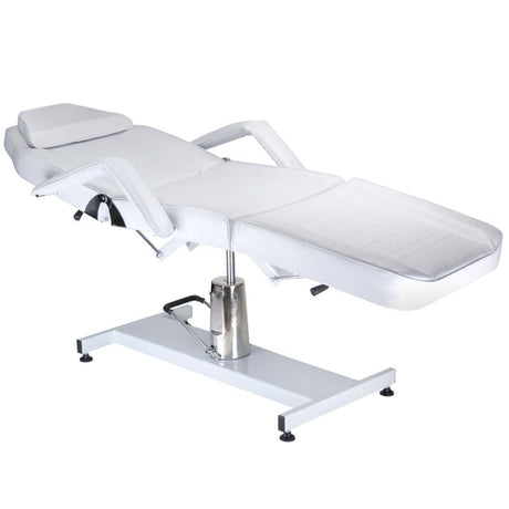 White Hydraulic Cosmetic Chair BW-210 by Beauty System with adjustable height and cushioned seat for beauty salon treatments.
