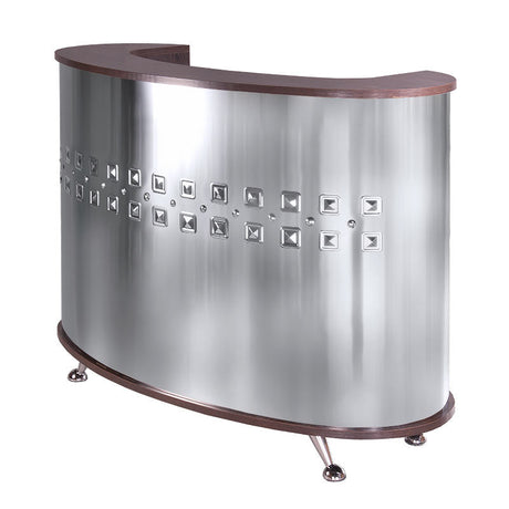 Reception desk BD-3317 by Beauty System, modern office furniture with sleek white and wood finish, designed for customer check-in areas.