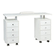 White manicure table from Beauty System with drawers and workspace for nail treatments, model BD-3425.