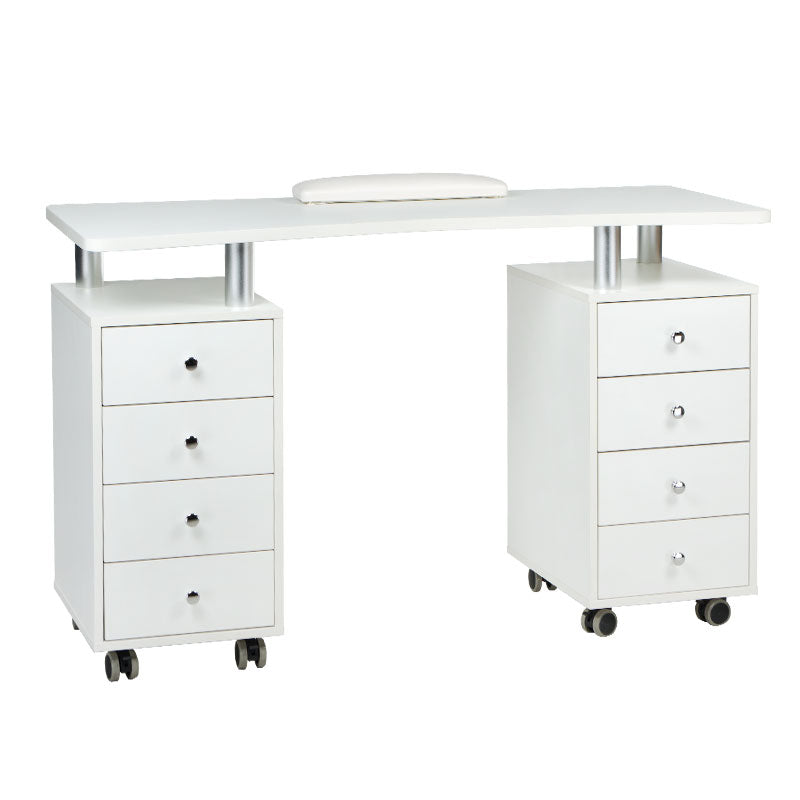 White manicure table from Beauty System with drawers and workspace for nail treatments, model BD-3425.