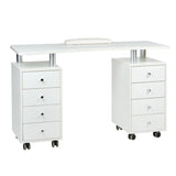White manicure table from Beauty System with drawers and workspace for nail treatments, model BD-3425.