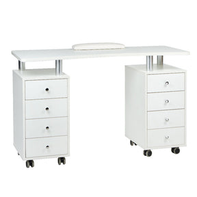 White manicure table from Beauty System with drawers and workspace for nail treatments, model BD-3425.