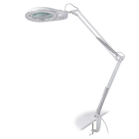 Sonobella BSL-06 LED workshop lamp with clip and 5D magnifier, bright 8.4W light for detailed work and precision illumination.