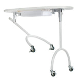 Foldable Beauty System manicure table with adjustable height and carrying bag, designed for professional nail care.