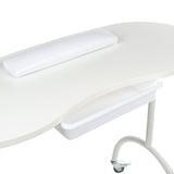 Foldable Beauty System manicure table with adjustable height and carrying bag, compact and portable for professional nail care.