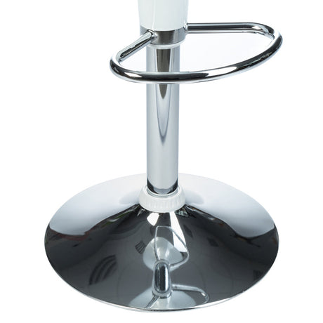 White bar stool BX-1002 by Beauty System with a sleek, modern design and a cushioned seat for bar counter seating.