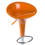 Orange bar stool BX-1002 by Beauty System with a modern design, featuring a cushioned seat and metal base.