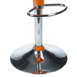 Orange bar stool BX-1002 by Beauty System with a sleek design and padded seat, shown from a side angle.
