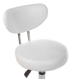 White cosmetic stool BT-229 by Beauty System with cushioned seat and adjustable height for beauty salons or skincare routines.
