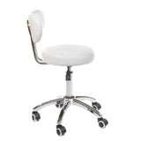 White Beauty System Cosmetic Stool BT-229 with cushioned seat and adjustable height, designed for professional beauty salons.