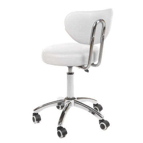 White cosmetic stool BT-229 by Beauty System with cushioned seat and adjustable height for salon or beauty treatment use.