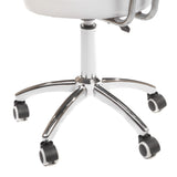 White cosmetic stool BT-229 by Beauty System with a cushioned seat and chrome base, designed for beauty salons and skincare treatments.