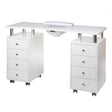 Beauty System manicure table with dust extractor, white BD-3425+P for professional nail care and salon use.