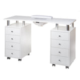 Beauty System manicure table with dust extractor, white BD-3425+P for professional nail care and salon use.