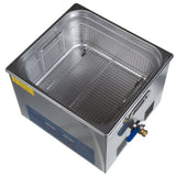 Ultrasonic cleaner in a 15L size from Beauty System, featuring a stainless steel tank and digital control panel.