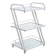 Beauty System Cosmetic Cabinet BD-6005 with mirrored doors and organized interior for makeup and skincare storage.