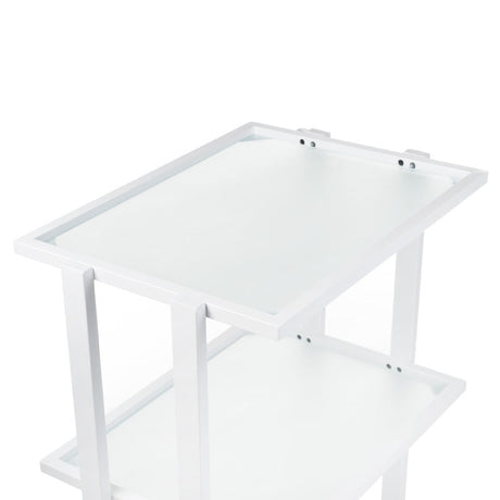 White Beauty System BCH-5043 cosmetic cabinet with multiple drawers and storage compartments for organized beauty product storage.