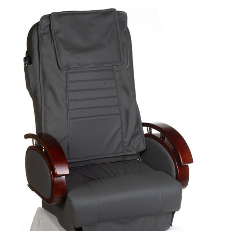 Gray massage armchair for pedicure by Beauty System, model BR-3820D, featuring cushioned seating and adjustable footrest.
