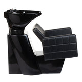 Black Ernesto hair washing station by Beauty System featuring a sleek basin and comfortable chair for salon use.