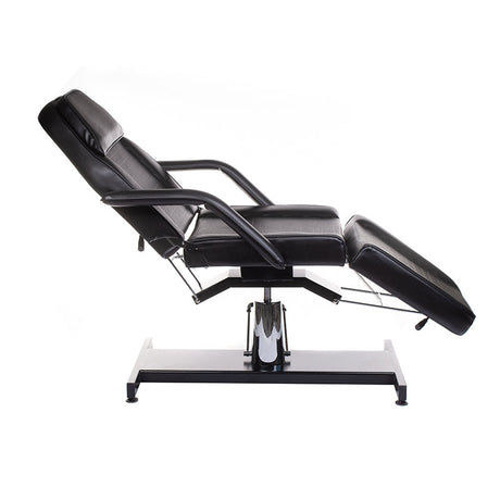Black cosmetic hydraulic armchair BW-210 by Beauty System with adjustable backrest and cushioned seat for beauty salons.