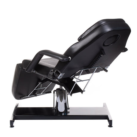 Black cosmetic hydraulic armchair BW-210 by Beauty System, featuring adjustable cushioned seat and sturdy metal base.