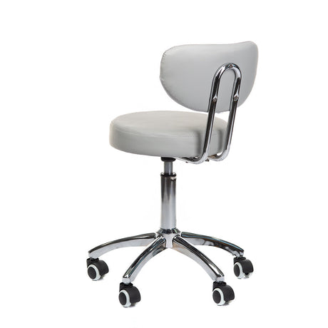 Gray cosmetic stool BT-229 by Beauty System with adjustable height and padded seat for professional beauty salons.