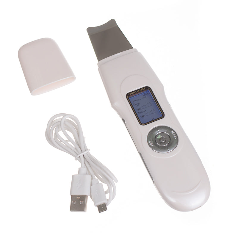 Wireless Cavitation Peeling EMS device by Beauty System, showing its sleek handheld design with control buttons and display screen.