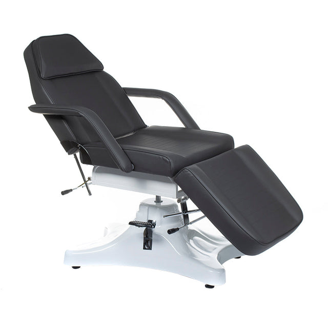 Gray hydraulic cosmetic armchair BD-8222 by Beauty System with padded seat and backrest, adjustable for skincare or beauty treatments.