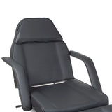 Gray hydraulic cosmetic armchair by Beauty System with adjustable features, designed for beauty salons and spa treatments.
