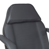 Gray hydraulic cosmetic armchair by Beauty System, featuring adjustable height and cushioned seat for salon treatments.