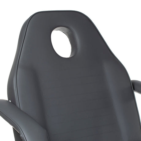 Gray hydraulic cosmetic armchair with adjustable features, designed for beauty salons by Beauty System.