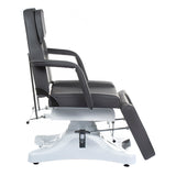 Gray hydraulic cosmetic armchair BD-8222 by Beauty System with adjustable height and plush upholstery for beauty salons.