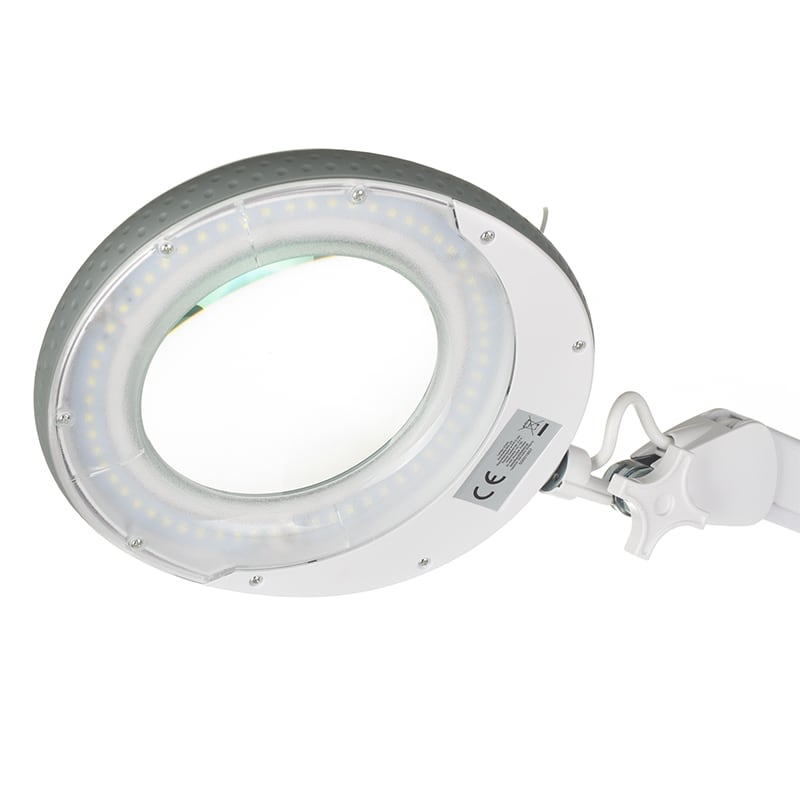 Magnifier lamp on Sonobella BSL-04 LED 12W stand, featuring adjustable arm and bright illumination for detailed work.