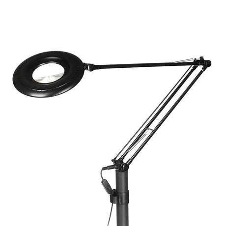 INKOO LED lamp with magnifier by Beauty System, featuring adjustable arms and bright LED lights for detailed work or reading.