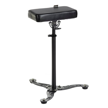 Comfortable tattoo stool with armrest featuring adjustable height and sturdy design from SIMI INKOO by Beauty System.