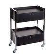 Black cosmetic cabinet BD-6004 by Beauty System with multiple drawers and mirror for organized makeup and skincare storage.