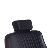 Black barber chair HOMER BH-31237 by Beauty System with cushioned seat and adjustable backrest, suitable for salons and barbershops.