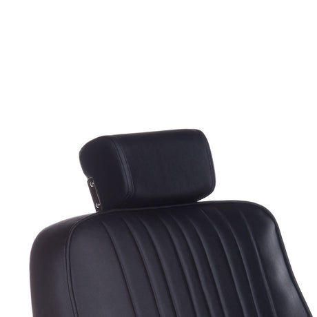 Black barber chair HOMER BH-31237 by Beauty System with cushioned seat and adjustable backrest, suitable for salons and barbershops.