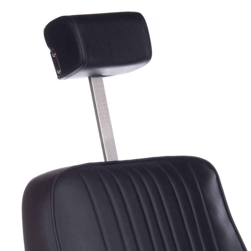 Black Barber chair HOMER BH-31237 by Beauty System with padded seat, adjustable height, and sturdy base for professional salons.
