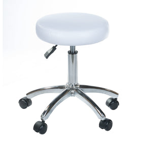 White Beauty System Cosmetic Stool BD-9920 with adjustable height and cushioned seat, ideal for salon or makeup application.