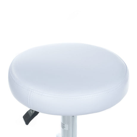 White cosmetic stool BD-9920 by Beauty System with padded seat and adjustable height for salon or beauty treatments.